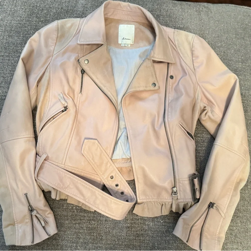 Anthropologie Elevenses Pink/Blush Leather & Suede Jacket (read details!) - Picture 5 of 9